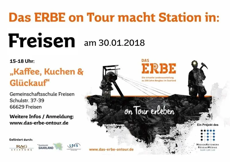 Plakat „Das ERBE on Tour macht Station in Freisen am 30.01.2018“